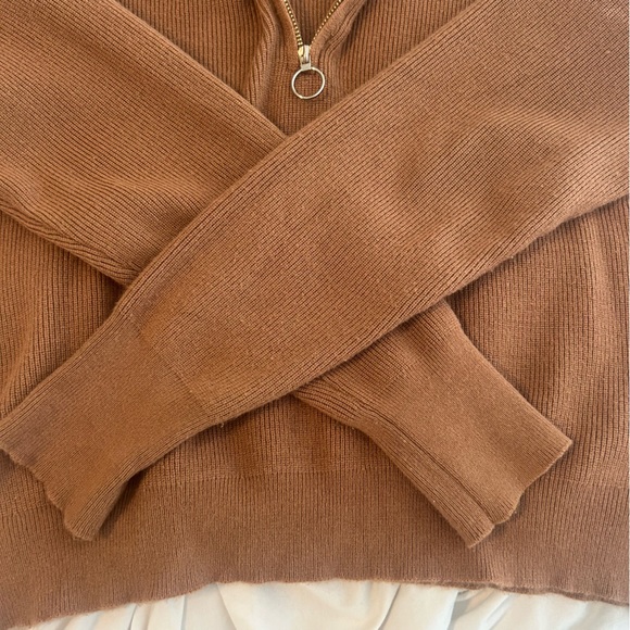 Lush Brown Quarter Zip Sweater - Picture 3 of 5